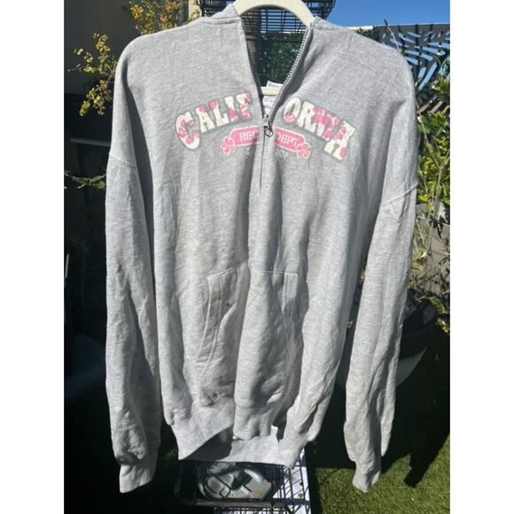 Size XL Y2K California Cotton Zip Up Hoodie - Picture 3 of 3